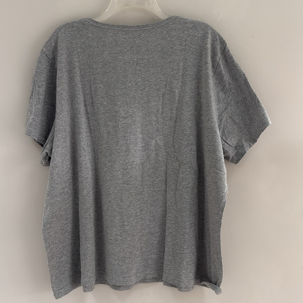 LIFE IS GOOD Women's Gray Flag Sunflower Short Sleeve V-Neck- Size XXXL - Picture 7 of 11